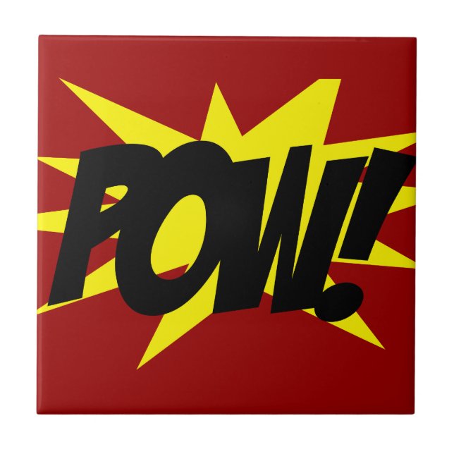 POW!.png Ceramic Tile (Front)