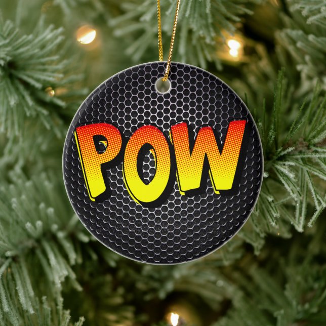 POW Retro Vibes Ceramic Ornament (Tree)