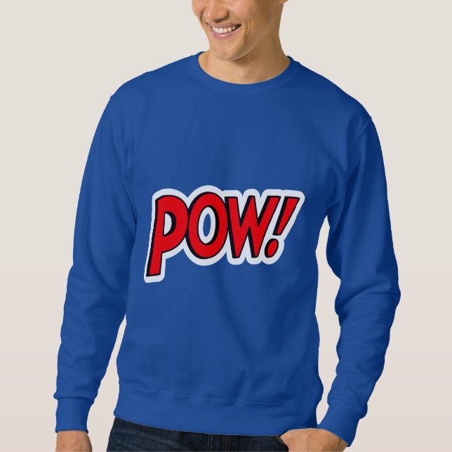 POW! Screwball Graphics Blue Sweatshirt (Front)