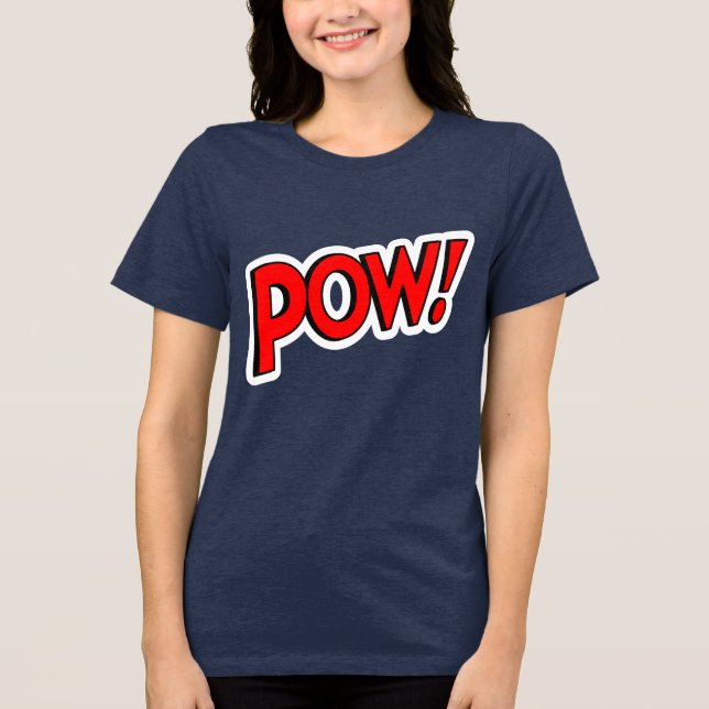POW! Screwball Graphics Blue Tri-Blend Shirt (Front)