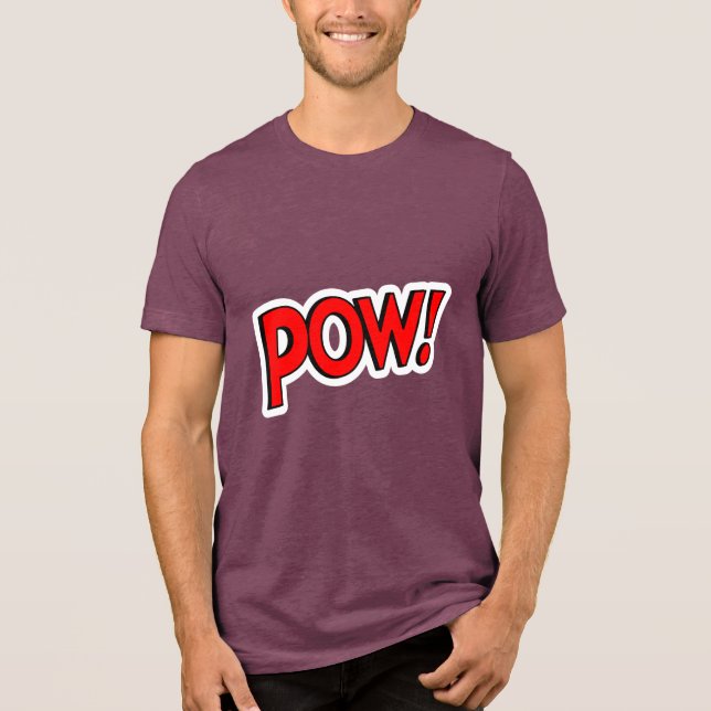 POW! Screwball Graphics Maroon Tri-Blend Shirt (Front)