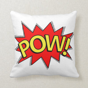 POW! - Superhero Comic Book Red/Yellow Bubble Cushion
