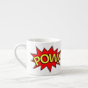POW! - Superhero Comic Book Red/Yellow Bubble Espresso Cup