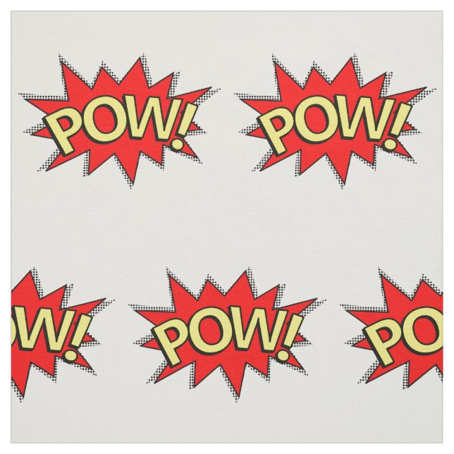 POW! - Superhero Comic Book Red/Yellow Bubble Fabric (Swatch)