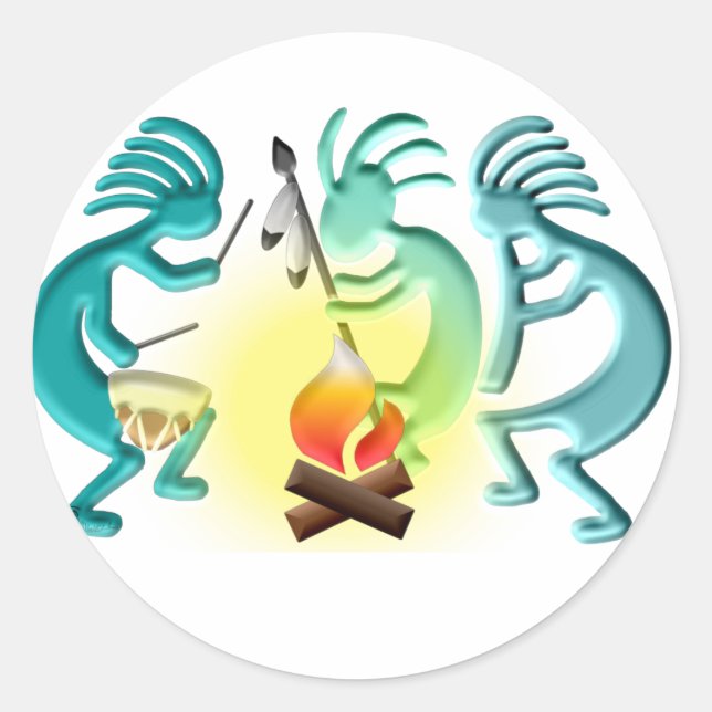 Pow Wow Classic Round Sticker (Front)