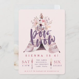 Pow wow teepee birthday party photo invite