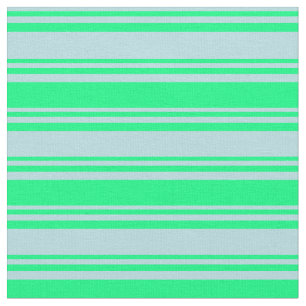 Powder Blue and Green Coloured Striped Pattern Fabric