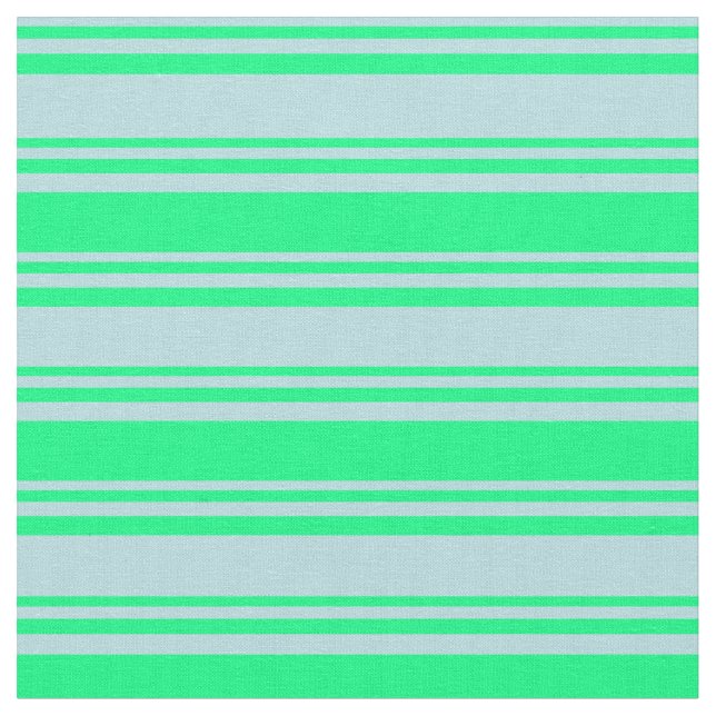 Powder Blue and Green Coloured Striped Pattern Fabric (Close Up)