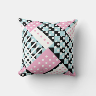 Powder blue and pink cushion