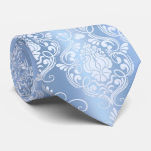 Powder Blue Baroque Floral – Elegant Statement Tie