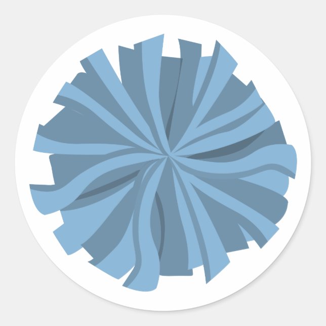 Powder Blue Cheerleader Pom Pom Classic Round Sticker (Front)