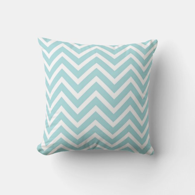 Powder Blue Chevron Cushion (Front)