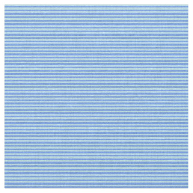 Powder Blue & Cornflower Blue Coloured Lines Fabric (Close Up)