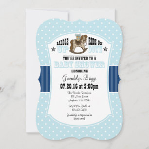 Powder Blue Cowboy Baby Shower Invitation
