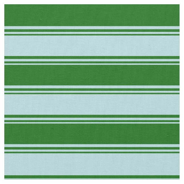 Powder Blue & Dark Green Coloured Stripes Fabric (Close Up)