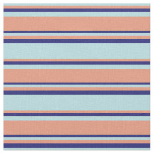 Powder Blue, Dark Salmon & Midnight Blue Coloured Fabric