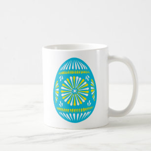 Powder blue decorated easter egg coffee mug