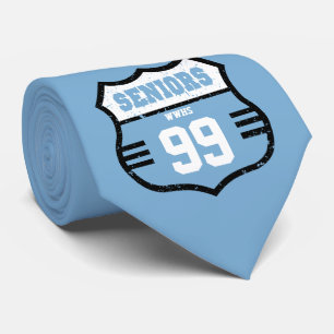 Powder Blue Distressed Seniors Road Sign Tie