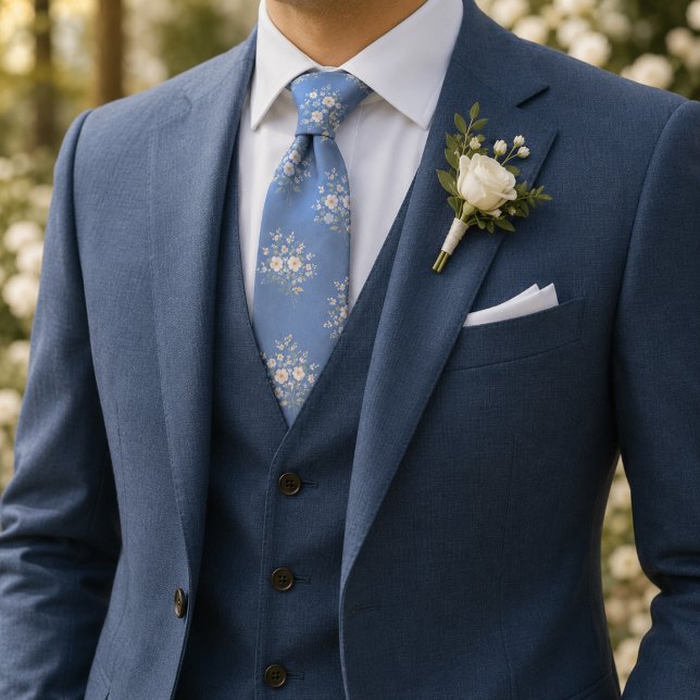 Powder Blue Ditsy Floral  Tie (Creator Uploaded)