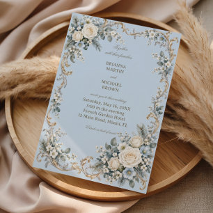 Powder Blue Dreams With Rococo Invitation