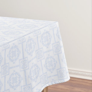 Powder Blue Elegant Bamboo Asian Pattern Tablecloth