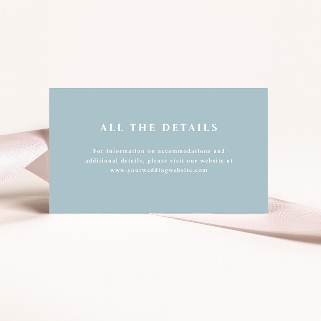 Powder Blue Elegant Text | Wedding Details Enclosure Card (Creator Uploaded)
