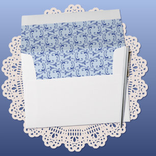 Powder Blue Florentine Pattern A7 Invitation Envelopes