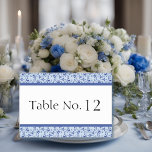 Powder Blue Florentine Wedding Table Card<br><div class="desc">Simple and elegant florentine patterned wedding table card in shades of dark and lighter powder blue with mirrored details on both sides. Edit each card's table number one at a time and add separately to your shopping cart as you go for as many tables as you need. Available in 5...</div>