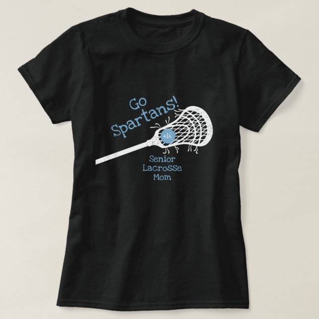 Powder Blue Go Team Lacrosse Mum T-Shirt (Design Front)