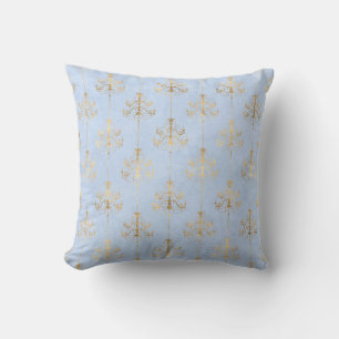 Powder Blue Gold Chandelier Modern cushion