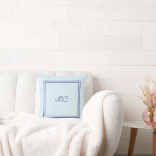 Powder blue Initial or name Cushion