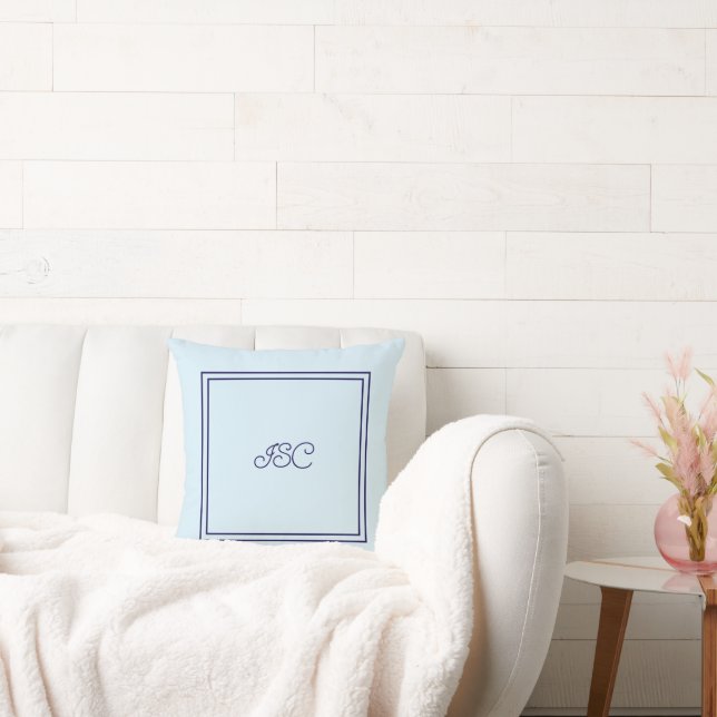 Powder blue Initial or name  Cushion (Couch)