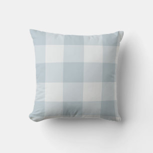 Powder Blue Large Chequered Gingham Cushion