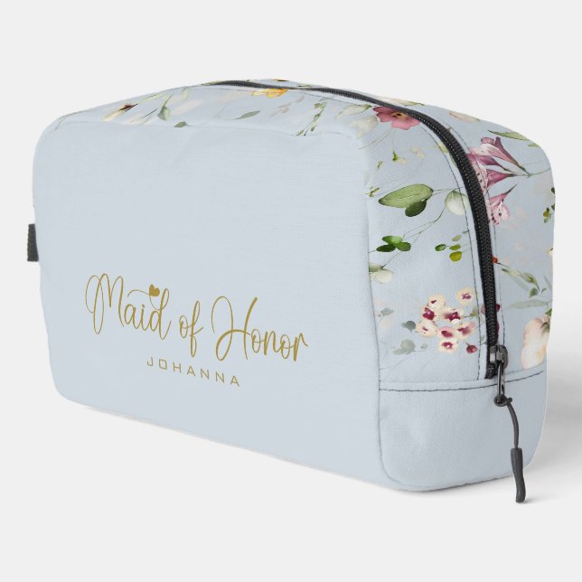 Powder Blue Maid of Honour Script Name Accessory  Dopp Kit (Right Corner)