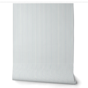 Powder Blue Mini Ticking Stripe Wallpaper
