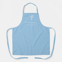 Powder Blue Monogrammed Apron