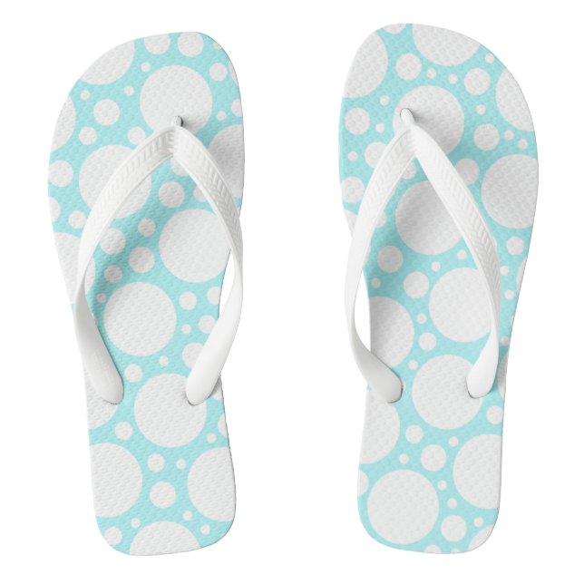 Powder Blue Polka Dot Thongs (Footbed)