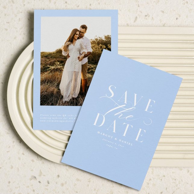 Powder Blue Save The Date Photo QR Codes (Creator Uploaded)