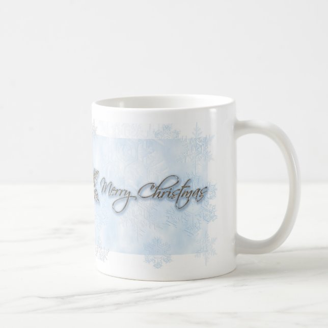 Powder Blue Snowflake Christmas Mug (Right)