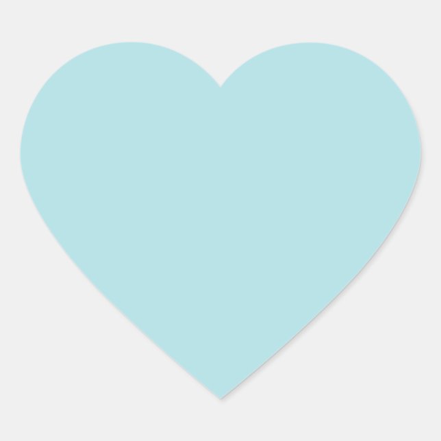 Powder Blue Solid Colour Design (B0E0E6) Template Heart Sticker (Front)