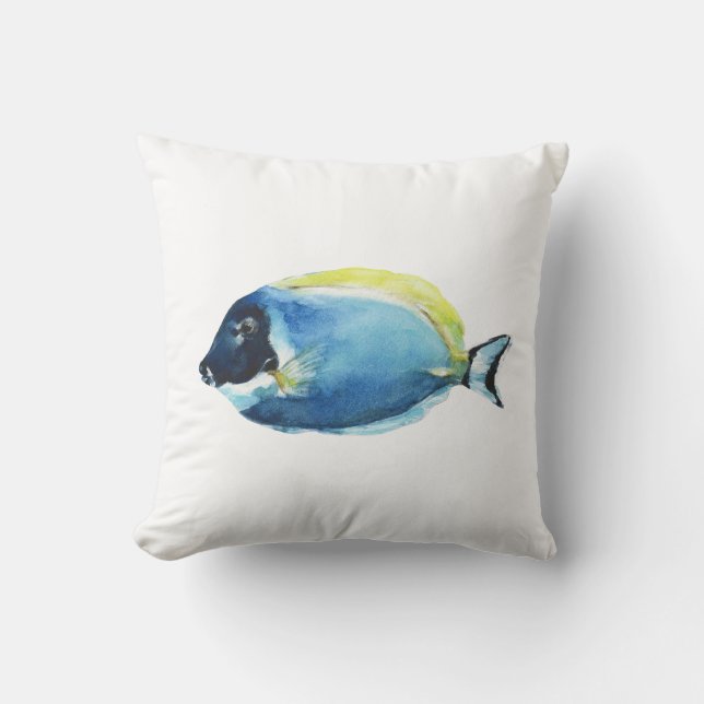 Powder Blue Tang Fish Postcard Cushion (Front)