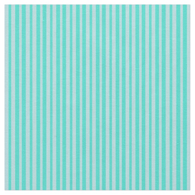 Powder Blue & Turquoise Coloured Stripes Fabric (Close Up)