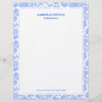 Powder Blue Vintage Floral Damask