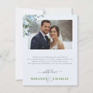 Powder Blue Wedding Thank You Card