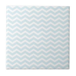 Powder Blue White Chevron Pattern Tile
