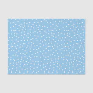 Powder Blue & White Confetti Snow Dots Tissue Paper