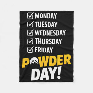 Powder Day Checklist Weekend Ski Resort Snowboard Fleece Blanket