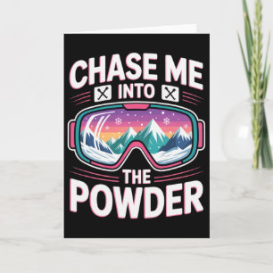 Powder Day For Men And Women. Funny Skiing _8  Card