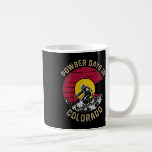 Powder Days In Colorado Flag Skiing Snowboarding S Coffee Mug