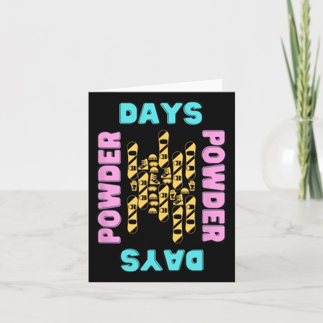 Powder Days Snowboarding Park Skiing Lift Outdoors Card (Front)